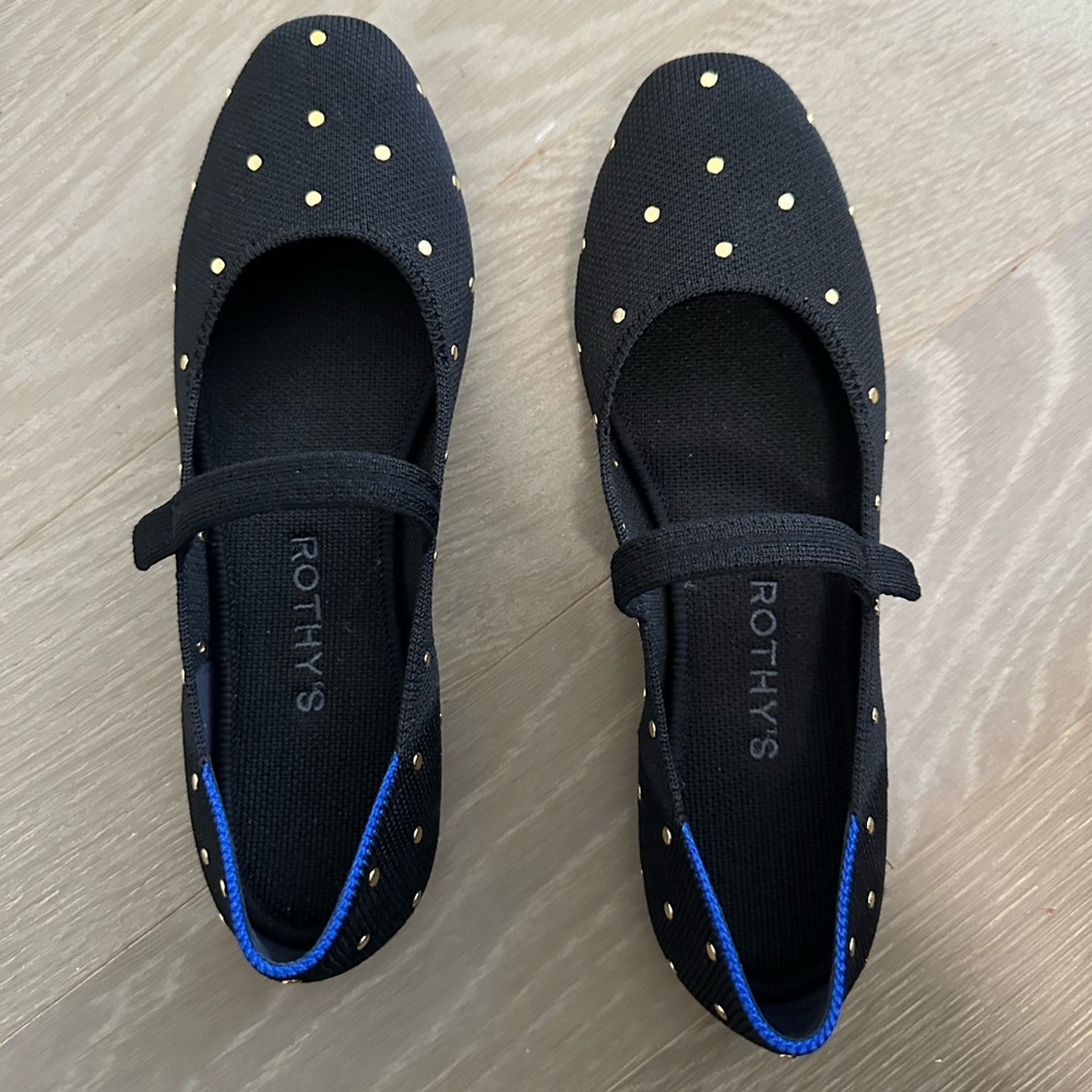 Rothy’s The Square Mary Jane in Studded Black